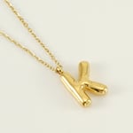 Gold color / 1 Piece Simple Series Simple Letter K Stainless Steel  Gold Color Women's Pendant Necklaces Picture11